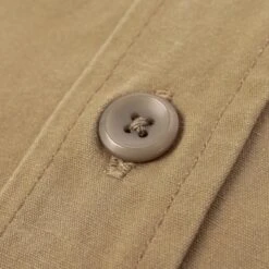 7oz Fatigue Cloth Short Sleeved Work Shirt - Khaki -Denim Clothing-Iron Heart International IHSH 393 KHA 8