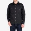 7oz Fatigue Cloth Western Shirt - Black 2 7oz Fatigue Cloth Western Shirt - Black -Denim Clothing-Iron Heart International IHSH 394 BLK