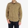 7oz Fatigue Cloth Western Shirt - Khaki -Denim Clothing-Iron Heart International IHSH 394 KHA