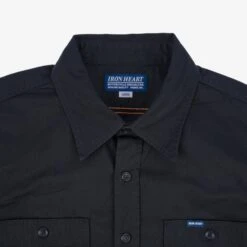 7oz Fatigue Cloth Work Shirt - Black -Denim Clothing-Iron Heart International IHSH 395 BLK 5