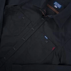 7oz Fatigue Cloth Work Shirt - Black -Denim Clothing-Iron Heart International IHSH 395 BLK 7