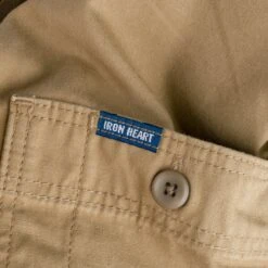 7oz Fatigue Cloth Work Shirt - Khaki -Denim Clothing-Iron Heart International IHSH 395 KHA 10