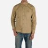 7oz Fatigue Cloth Work Shirt - Khaki -Denim Clothing-Iron Heart International IHSH 395 KHA