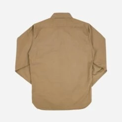 7oz Fatigue Cloth Work Shirt - Khaki -Denim Clothing-Iron Heart International IHSH 395 KHA 3
