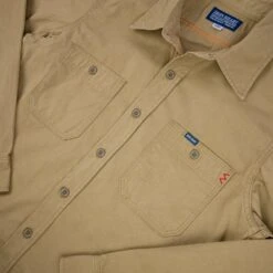 7oz Fatigue Cloth Work Shirt - Khaki -Denim Clothing-Iron Heart International IHSH 395 KHA 7