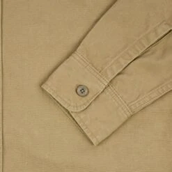 7oz Fatigue Cloth Work Shirt - Khaki -Denim Clothing-Iron Heart International IHSH 395 KHA 8