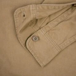 7oz Fatigue Cloth Work Shirt - Khaki -Denim Clothing-Iron Heart International IHSH 395 KHA 9