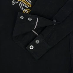 Iron Heart X DicE 12oz Selvedge Denim Embroidered Western Shirt "The Johnny Cash III" - Superblack -Denim Clothing-Iron Heart International IHSH IHxDM 01 13