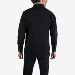 Iron Heart X DicE 12oz Selvedge Denim Embroidered Western Shirt "The Johnny Cash III" - Superblack -Denim Clothing-Iron Heart International IHSH IHxDM 01 2