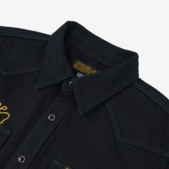 Iron Heart X DicE 12oz Selvedge Denim Embroidered Western Shirt "The Johnny Cash III" - Superblack -Denim Clothing-Iron Heart International IHSH IHxDM 01 6