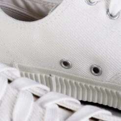 21oz Selvedge Denim Low-Top Sneakers - White -Denim Clothing-Iron Heart International IHSN 01 WHT 2