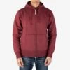14oz Ultra Heavyweight Loopwheel Cotton Zip Up Hoodie - Burgundy -Denim Clothing-Iron Heart International IHSW 10 BUR