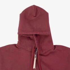 14oz Ultra Heavyweight Loopwheel Cotton Zip Up Hoodie - Burgundy 17 14oz Ultra Heavyweight Loopwheel Cotton Zip Up Hoodie - Burgundy -Denim Clothing-Iron Heart International IHSW 10 BUR 5