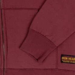 14oz Ultra Heavyweight Loopwheel Cotton Zip Up Hoodie - Burgundy 20 14oz Ultra Heavyweight Loopwheel Cotton Zip Up Hoodie - Burgundy -Denim Clothing-Iron Heart International IHSW 10 BUR 8
