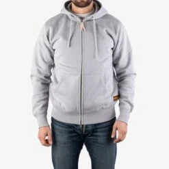 14oz Ultra Heavyweight Loopwheel Cotton Zip Up Hoodie - Grey