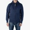 14oz Ultra Heavyweight Loopwheel Cotton Zip Up Hoodie - Navy -Denim Clothing-Iron Heart International IHSW 10 NAV
