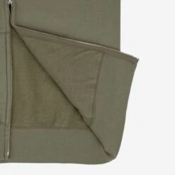 14oz Ultra Heavyweight Loopwheel Cotton Zippered Hoodie - Olive -Denim Clothing-Iron Heart International IHSW 10 OLV 11