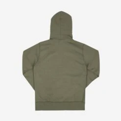 14oz Ultra Heavyweight Loopwheel Cotton Zippered Hoodie - Olive -Denim Clothing-Iron Heart International IHSW 10 OLV 3