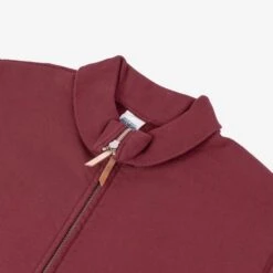14oz Ultra Heavyweight Loopwheel Cotton Zip Up Sweater - Burgundy -Denim Clothing-Iron Heart International IHSW 11 BUR 4