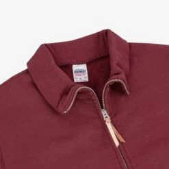 14oz Ultra Heavyweight Loopwheel Cotton Zip Up Sweater - Burgundy -Denim Clothing-Iron Heart International IHSW 11 BUR 6