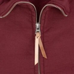 14oz Ultra Heavyweight Loopwheel Cotton Zip Up Sweater - Burgundy -Denim Clothing-Iron Heart International IHSW 11 BUR 7