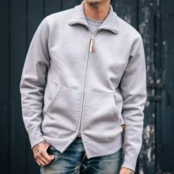 14oz Ultra Heavyweight Loopwheel Cotton Zip Up Sweater - Grey 15 14oz Ultra Heavyweight Loopwheel Cotton Zip Up Sweater - Grey -Denim Clothing-Iron Heart International IHSW 11 GRY 2