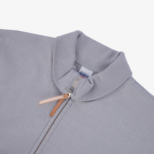 14oz Ultra Heavyweight Loopwheel Cotton Zip Up Sweater - Grey 7 14oz Ultra Heavyweight Loopwheel Cotton Zip Up Sweater - Grey - Image 5