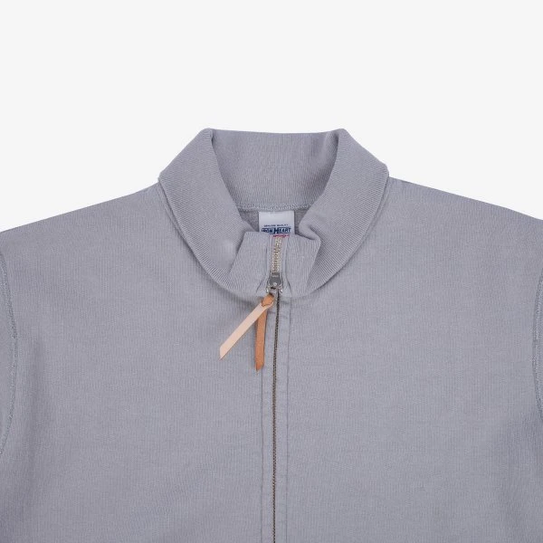 14oz Ultra Heavyweight Loopwheel Cotton Zip Up Sweater - Grey 8 14oz Ultra Heavyweight Loopwheel Cotton Zip Up Sweater - Grey - Image 6