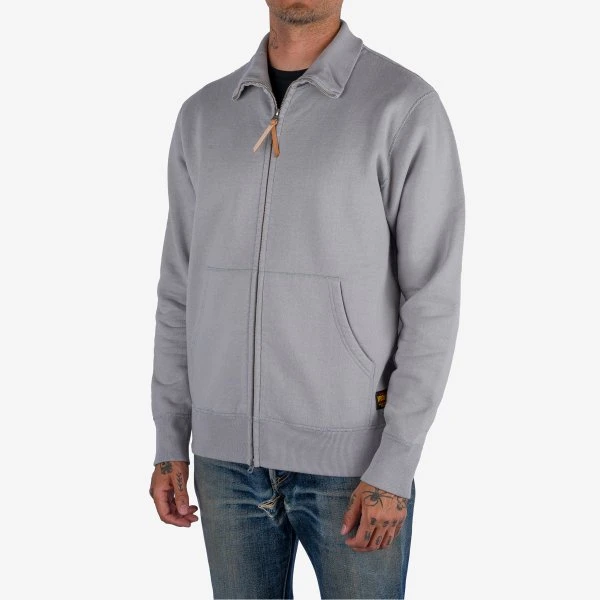 14oz Ultra Heavyweight Loopwheel Cotton Zip Up Sweater - Grey 3 14oz Ultra Heavyweight Loopwheel Cotton Zip Up Sweater - Grey