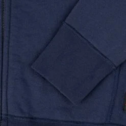 14oz Ultra Heavyweight Loopwheel Cotton Zip Up Sweater - Navy -Denim Clothing-Iron Heart International IHSW 11 NAV 5