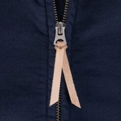 14oz Ultra Heavyweight Loopwheel Cotton Zip Up Sweater - Navy -Denim Clothing-Iron Heart International IHSW 11 NAV 8