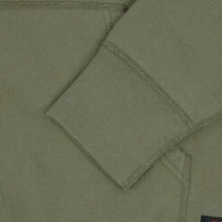 14oz Ultra Heavyweight Loopwheel Cotton Zip Up Sweater - Olive Green -Denim Clothing-Iron Heart International IHSW 11 OLV 7