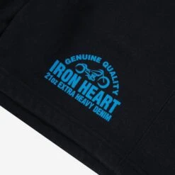 Ultra Heavy Cotton Fleece Printed Sweat Shorts – Black -Denim Clothing-Iron Heart International IHSW 50 BLK 4