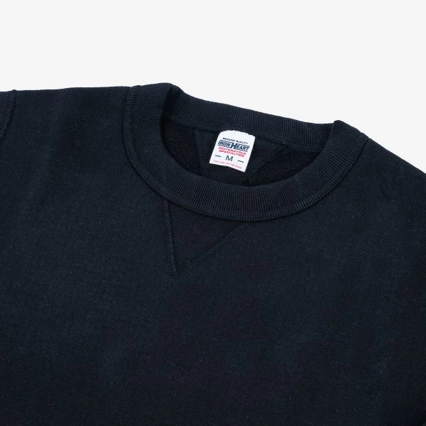 14oz Ultra Heavyweight Loopwheel Cotton Crew Neck Sweat - Black 8 14oz Ultra Heavyweight Loopwheel Cotton Crew Neck Sweat - Black - Image 6