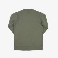 14oz Ultra Heavyweight Loopwheel Cotton Crew Neck Sweat - Olive -Denim Clothing-Iron Heart International IHSW 69L OLV 2