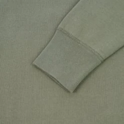 14oz Ultra Heavyweight Loopwheel Cotton Crew Neck Sweat - Olive -Denim Clothing-Iron Heart International IHSW 69L OLV 3