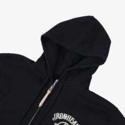 14oz Ultra Heavyweight Loopwheel Printed Hooded Sweat – Black -Denim Clothing-Iron Heart International IHSW 72 BLK 6