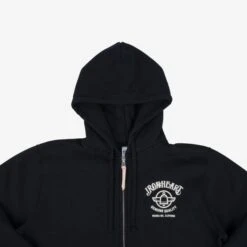 14oz Ultra Heavyweight Loopwheel Printed Hooded Sweat – Black -Denim Clothing-Iron Heart International IHSW 72 BLK 7