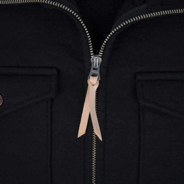 14oz Ultra Heavyweight Loopwheel Sweater Jacket - Black 14 14oz Ultra Heavyweight Loopwheel Sweater Jacket - Black - Image 12