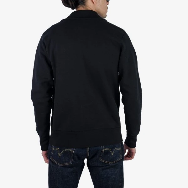 14oz Ultra Heavyweight Loopwheel Sweater Jacket - Black 6 14oz Ultra Heavyweight Loopwheel Sweater Jacket - Black - Image 4