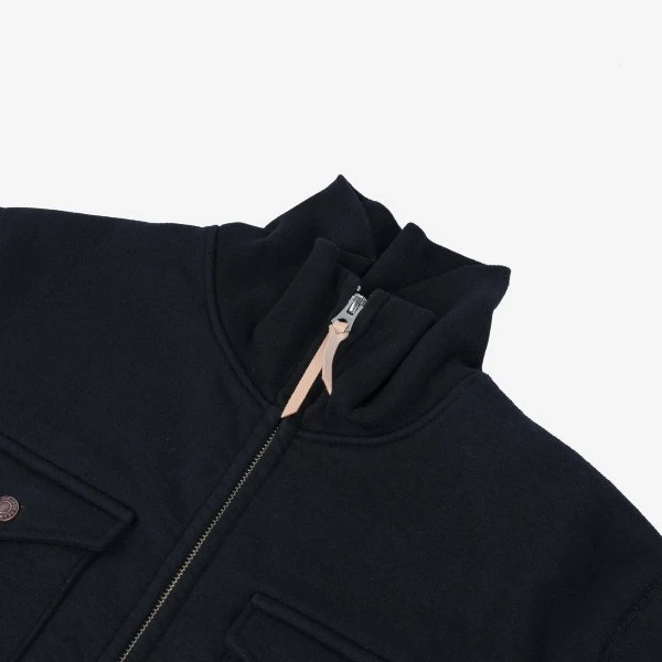 14oz Ultra Heavyweight Loopwheel Sweater Jacket - Black 9 14oz Ultra Heavyweight Loopwheel Sweater Jacket - Black - Image 7