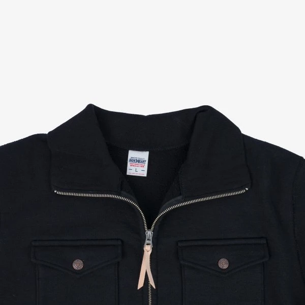 14oz Ultra Heavyweight Loopwheel Sweater Jacket - Black 11 14oz Ultra Heavyweight Loopwheel Sweater Jacket - Black - Image 9