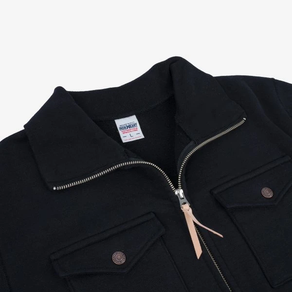 14oz Ultra Heavyweight Loopwheel Sweater Jacket - Black 12 14oz Ultra Heavyweight Loopwheel Sweater Jacket - Black - Image 10