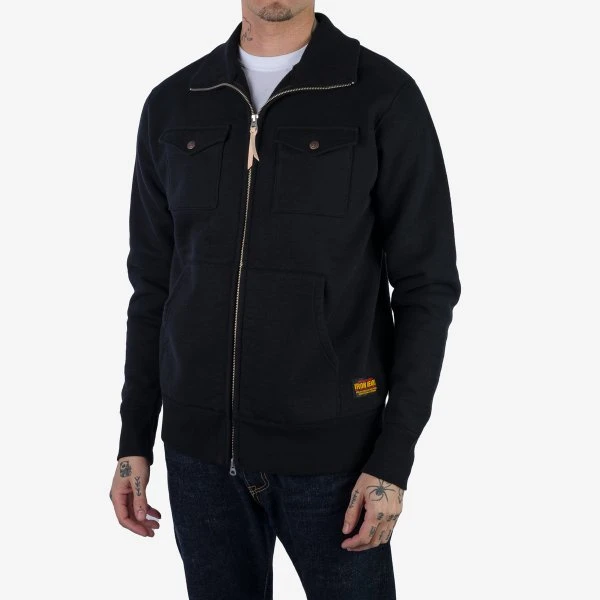 14oz Ultra Heavyweight Loopwheel Sweater Jacket - Black 3 14oz Ultra Heavyweight Loopwheel Sweater Jacket - Black