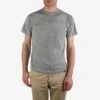 6.5oz Loopwheel Crew Neck T-Shirt With Longer Body - Light Grey 2 6.5oz Loopwheel Crew Neck T-Shirt With Longer Body - Light Grey -Denim Clothing-Iron Heart International IHT 1610L LGR