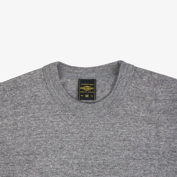 6.5oz Loopwheel Crew Neck T-Shirt With Longer Body - Light Grey 7 6.5oz Loopwheel Crew Neck T-Shirt With Longer Body - Light Grey - Image 5