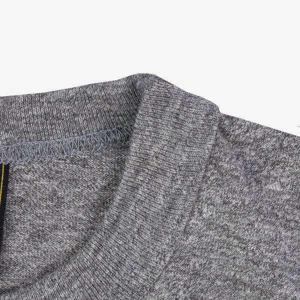 6.5oz Loopwheel Crew Neck T-Shirt With Longer Body - Light Grey 9 6.5oz Loopwheel Crew Neck T-Shirt With Longer Body - Light Grey - Image 7