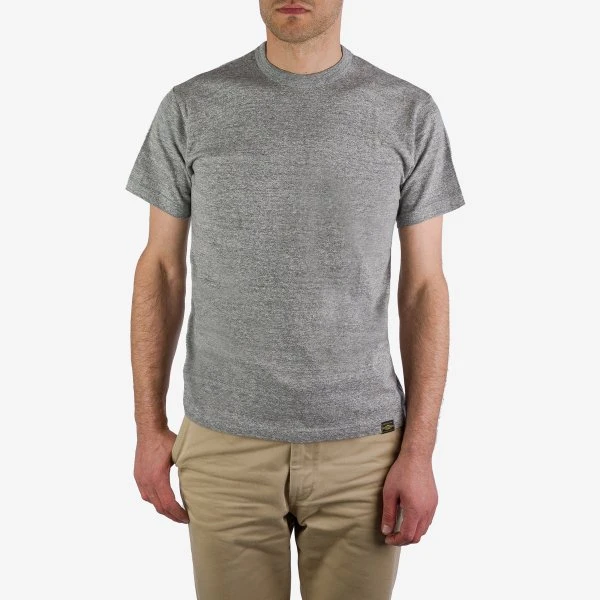 6.5oz Loopwheel Crew Neck T-Shirt With Longer Body - Light Grey 3 6.5oz Loopwheel Crew Neck T-Shirt With Longer Body - Light Grey
