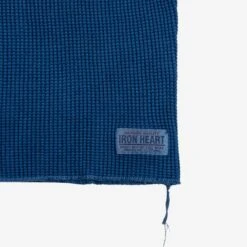 Waffle Knit Long Sleeved Crew Neck Thermal Top - Indigo Dyed -Denim Clothing-Iron Heart International IHTL 1301 IND 5
