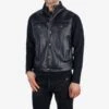 Japanese Steerhide Modified Type III Vest - Black -Denim Clothing-Iron Heart International IHV 45 BLK